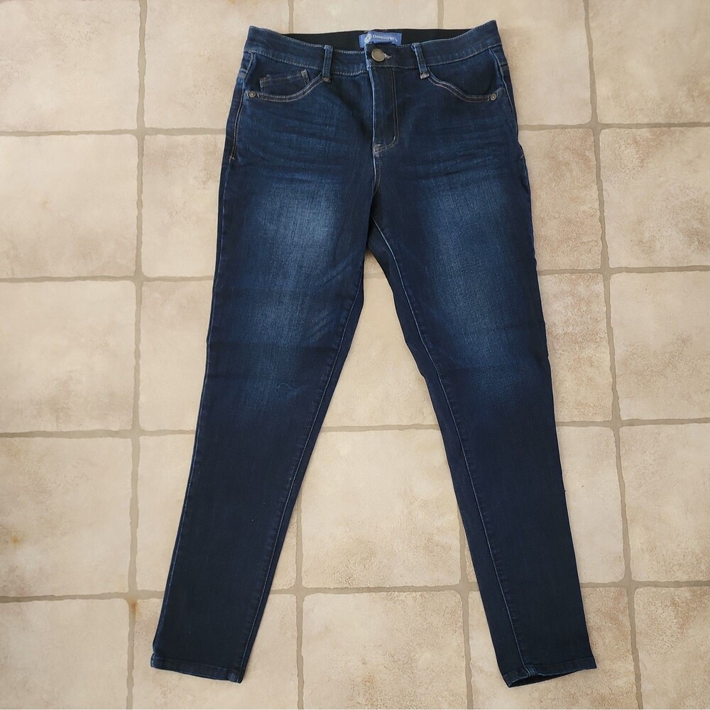 Democracy Ab Solution Womens Denim Jeans Sz 6 Pockets Elastic Waistband Stretch